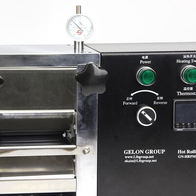Lab Hot Rolling Press Machine Lithium Battery Electrode Calender with Adjustable Roller Gap 0~1.2 mm High Hardness Rollers HRC55 and Independent Temperature Control