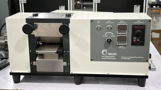 Laboratory Calendering Machine with Adjustable Roller Gap 0-1.2 mm and Hard Chrome-Plated Rollers for Lithium Battery Electrodes, Glove Box Compatible
