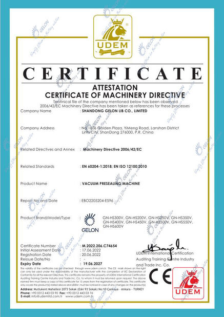 China Shandong Gelon Lib Co., Ltd certification